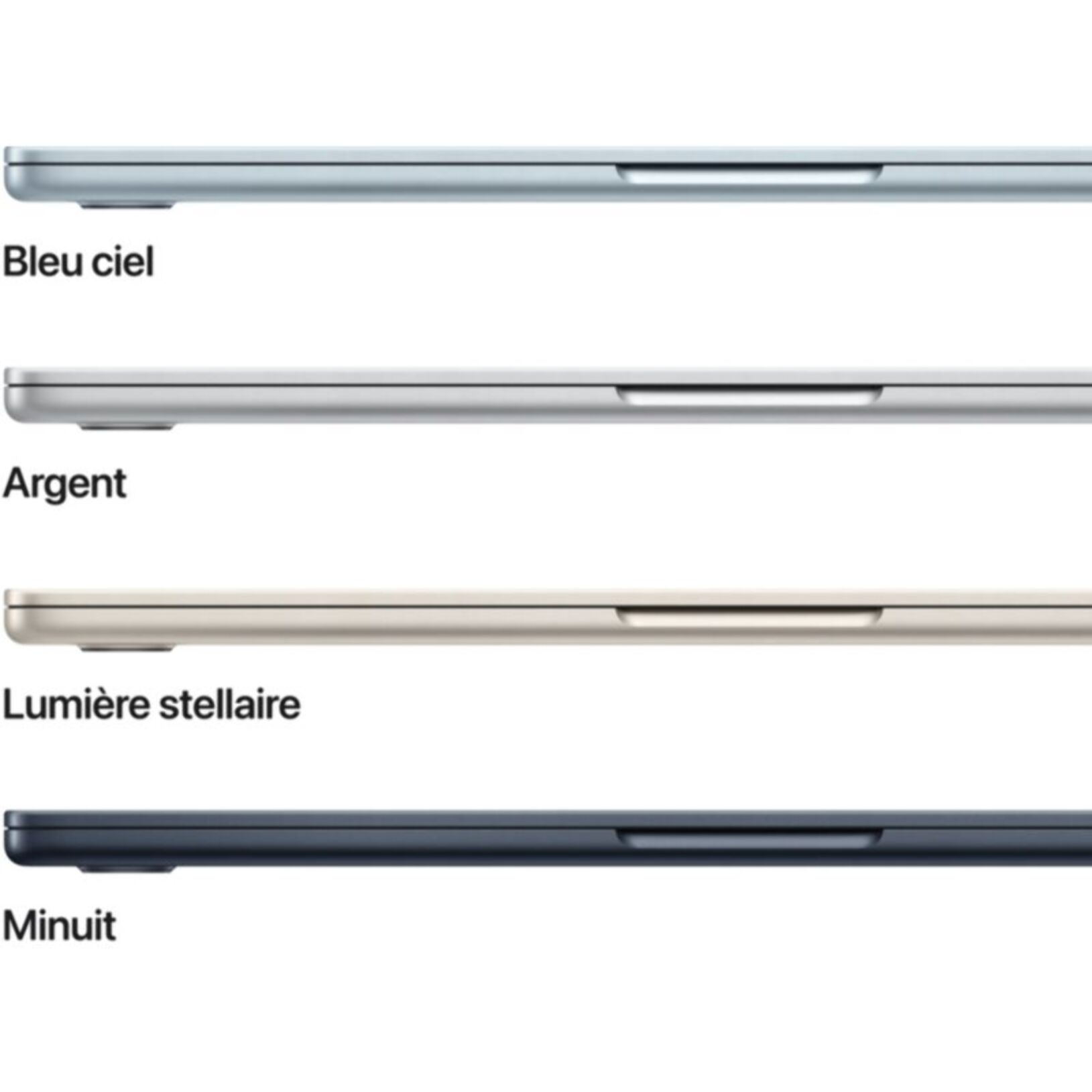 Ordinateur Apple MACBOOK Air 13" Puce M5 CPU 10 / GPU 10 coeurs Mémoire RAM 24Go Stockage 1To SSD Bleu ciel