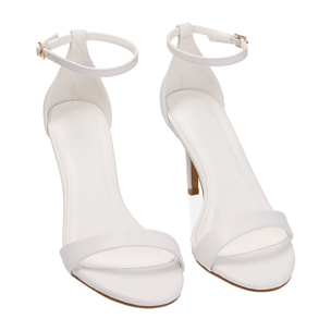 Sandali bianchi, tacco 8,5 cm