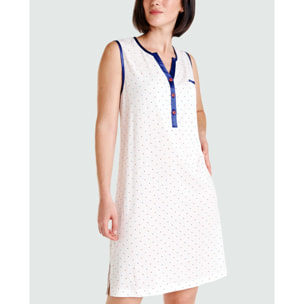 Camisón corto mujer topitos sin mangas ligero