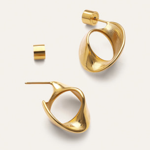 Pendientes Mini Infinito Acero Baño Oro