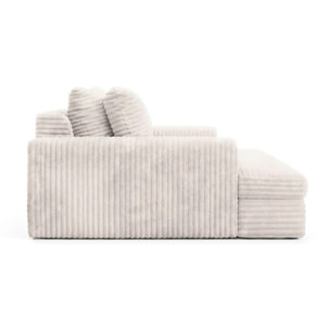 CAMELIA - Canapé 3 places en velours côtelé épais écru