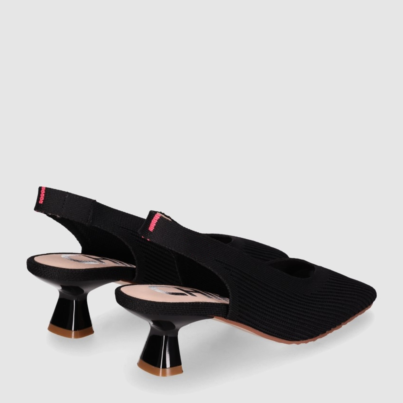 Zapatos de Tejido - Negro - Tacón: 4 cm