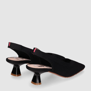 Zapatos de Tejido - Negro - Tacón: 4 cm