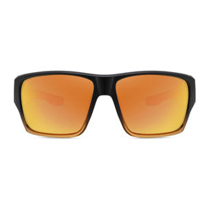 Gafas de sol OCEAN SKATE - Negro mate con montura marrón translúcida y / Polarizada revo amarillas