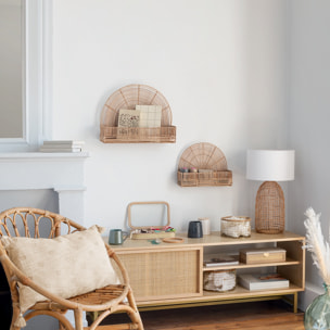 Set de 2 étagères murales "Wonder" - rotin