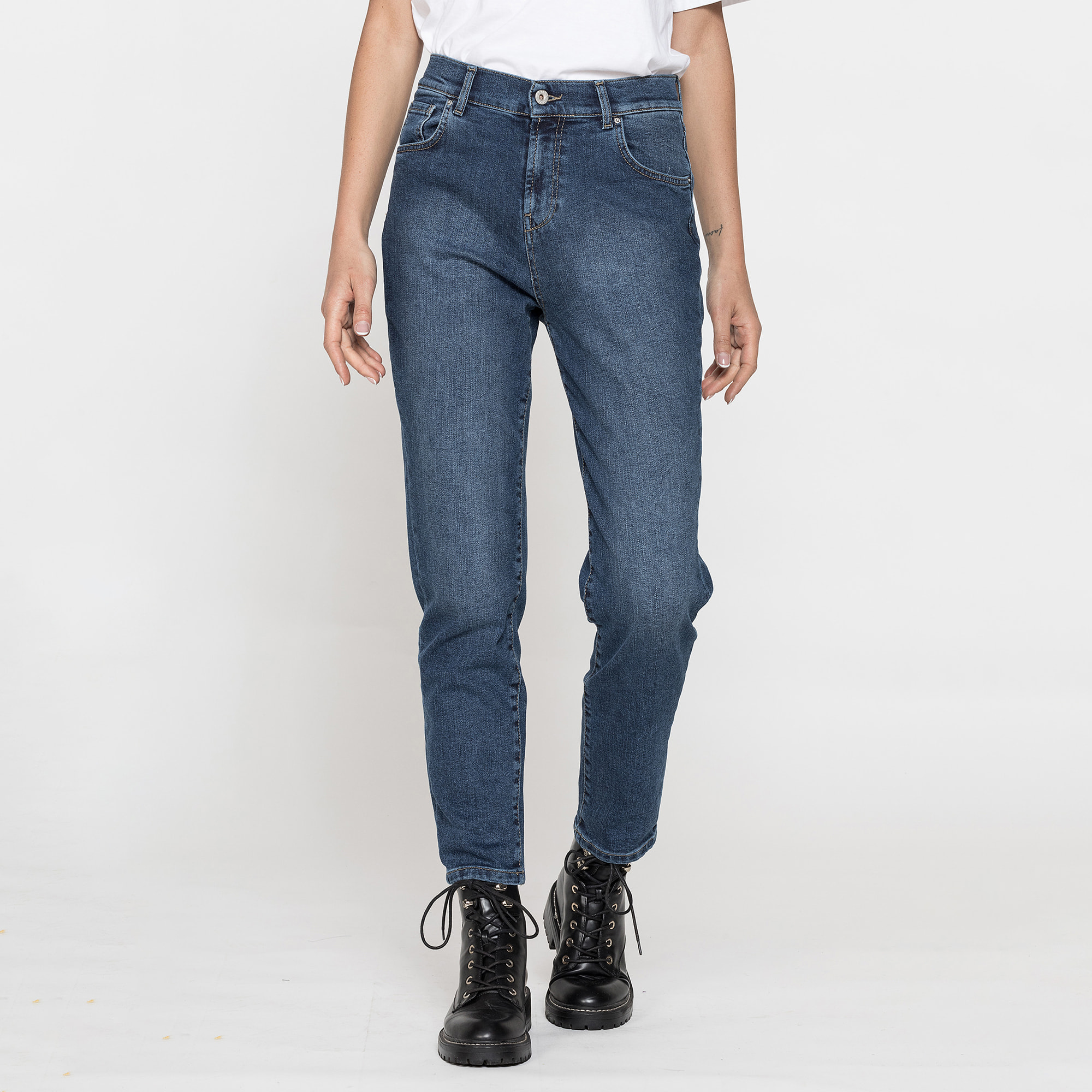 JEANS MOM CINQUE TASCHE IN DENIM STRETCH 12,2oz