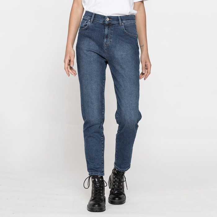 JEANS MOM CINQUE TASCHE IN DENIM STRETCH 12,2oz