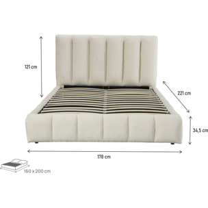 Lit avec coffre "Annie" 160 x 200 cm - Beige