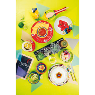 Piatto Chip & Dip in ceramica Excelsa – Tex Mex, Multicolore