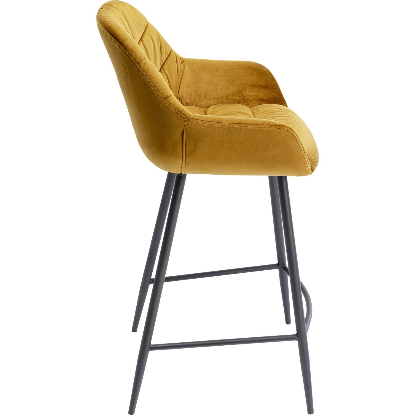 Tabouret de bar Bristol velours jaune Kare Design