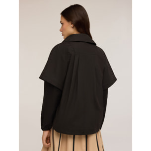 Motivi - Bomber in raso con cappa staccabile - Nero