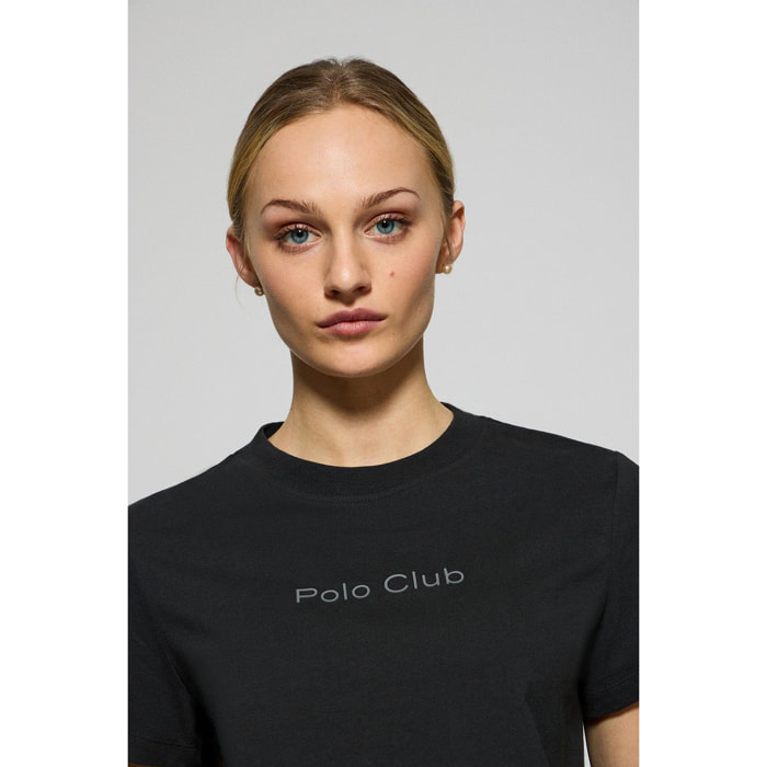 Maglietta Tori nera con logo Minimal Combo Polo Club
