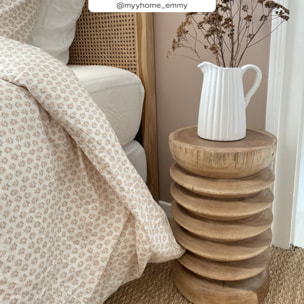 Tabouret rond en bois de suar D30 cm - Lewa