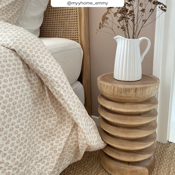 Tabouret rond en bois de suar D30 cm - Lewa