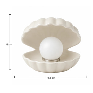 Lampe à poser en céramique blanche - Shell