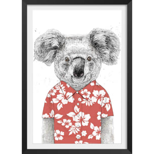Affiche enfant koala  Affiche + cadre en bois - Noir