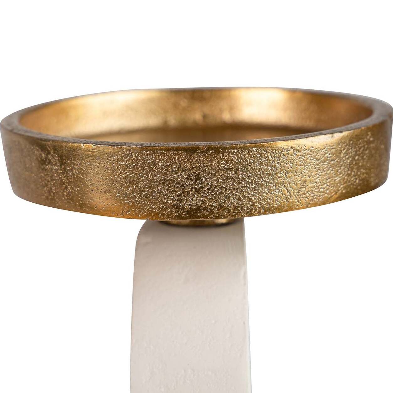 Candelabro Aluminio Blanco / Dorado 23x24x31 Cm