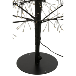 J-Line décoration Arbre - blanc chaud - acier - noir - large - LED