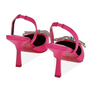 Décolleté slingback gioiello fucsia, tacco 8,5 cm