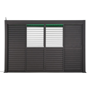 Persienne coulissante pour pergola bioclimatique "Evora" - 1/3 côté - 2,7 x 2,3m Graphite