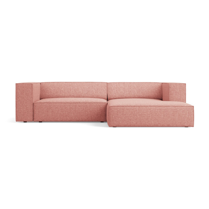 Canapé d'angle droit "Arendal" 3 places en chenille rose