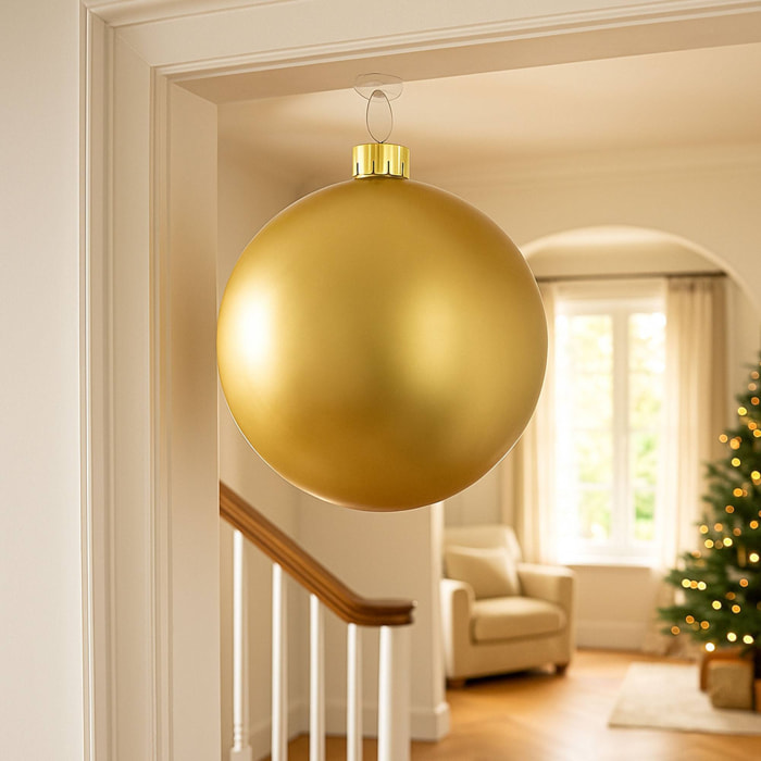 Bola de navidad inflable dorada de 4,5cm con ventosa