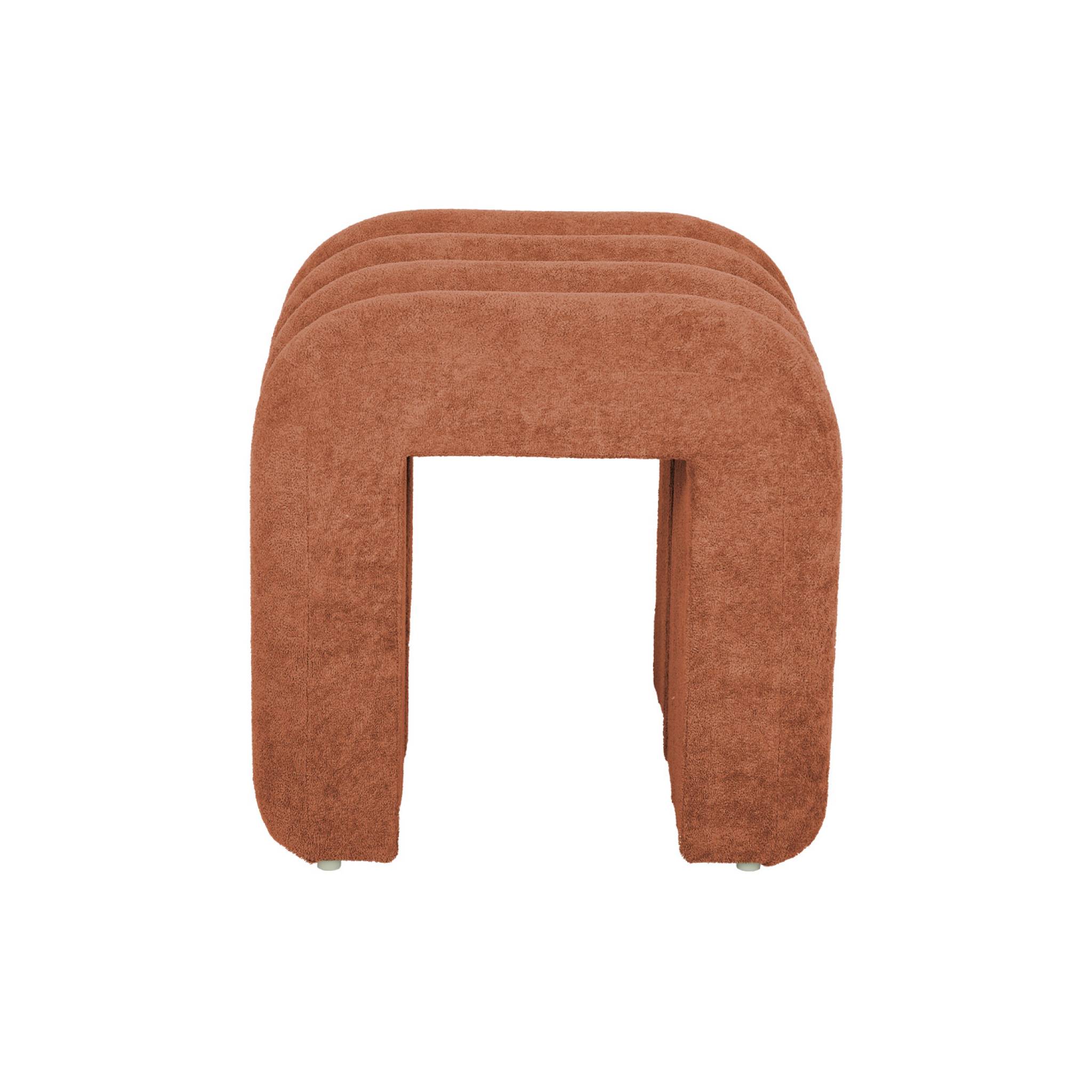Set de 2 poufs contemporains en tissu orange