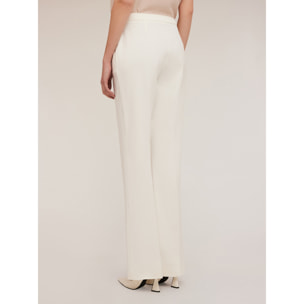 Motivi - Pantaloni flare con piega stirata - Bianco