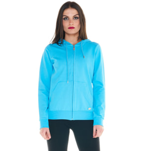 Sudadera con capucha básica con cremallera para mujer