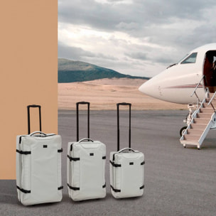 Lot de 3 valises souples beiges