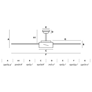 HYDRA L LED ventilatore da soffitto nero DC