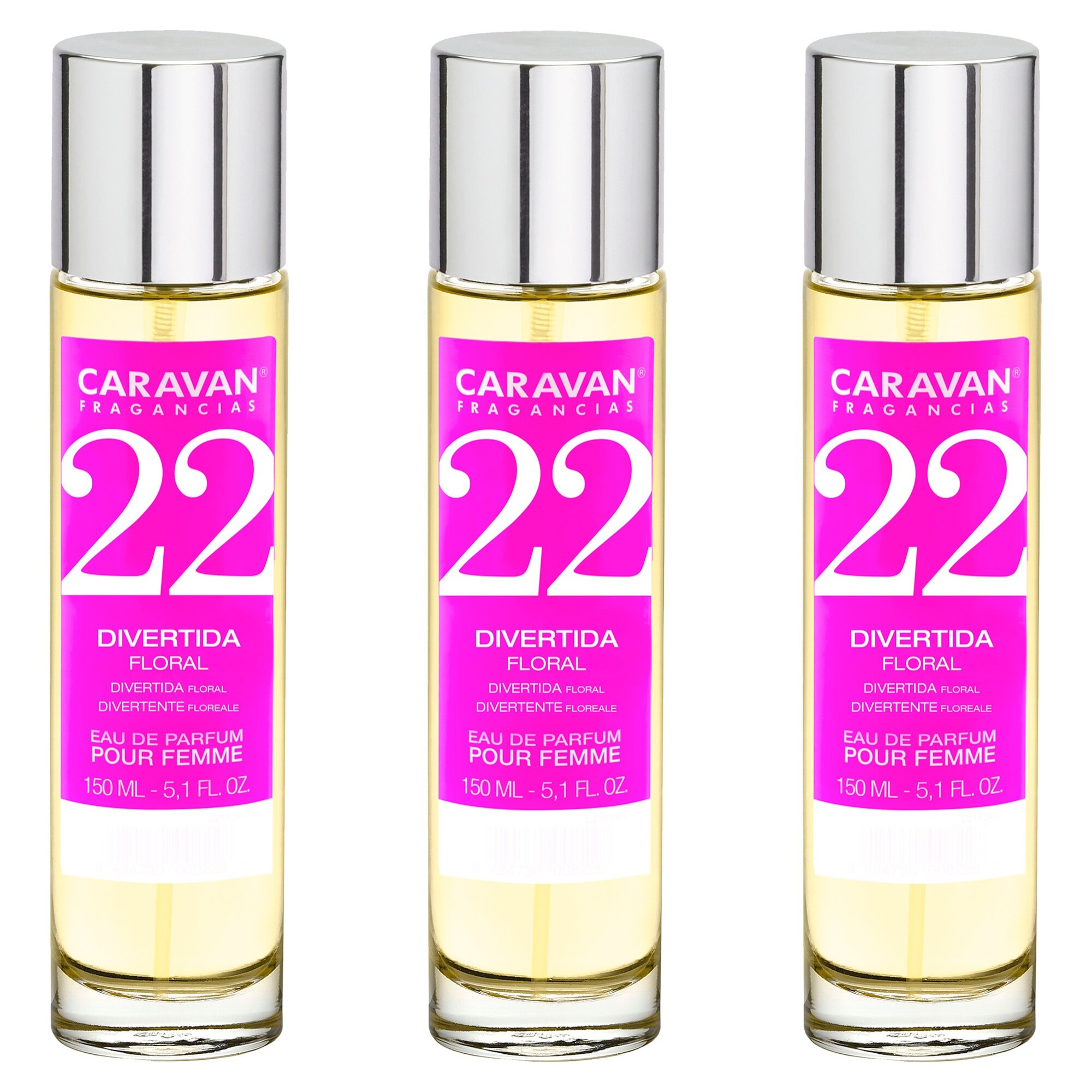 Caravan fragancias set de 3 frascos perfume de mujer nº22, de 150 ml