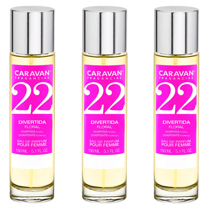 Caravan fragancias set de 3 frascos perfume de mujer nº22, de 150 ml