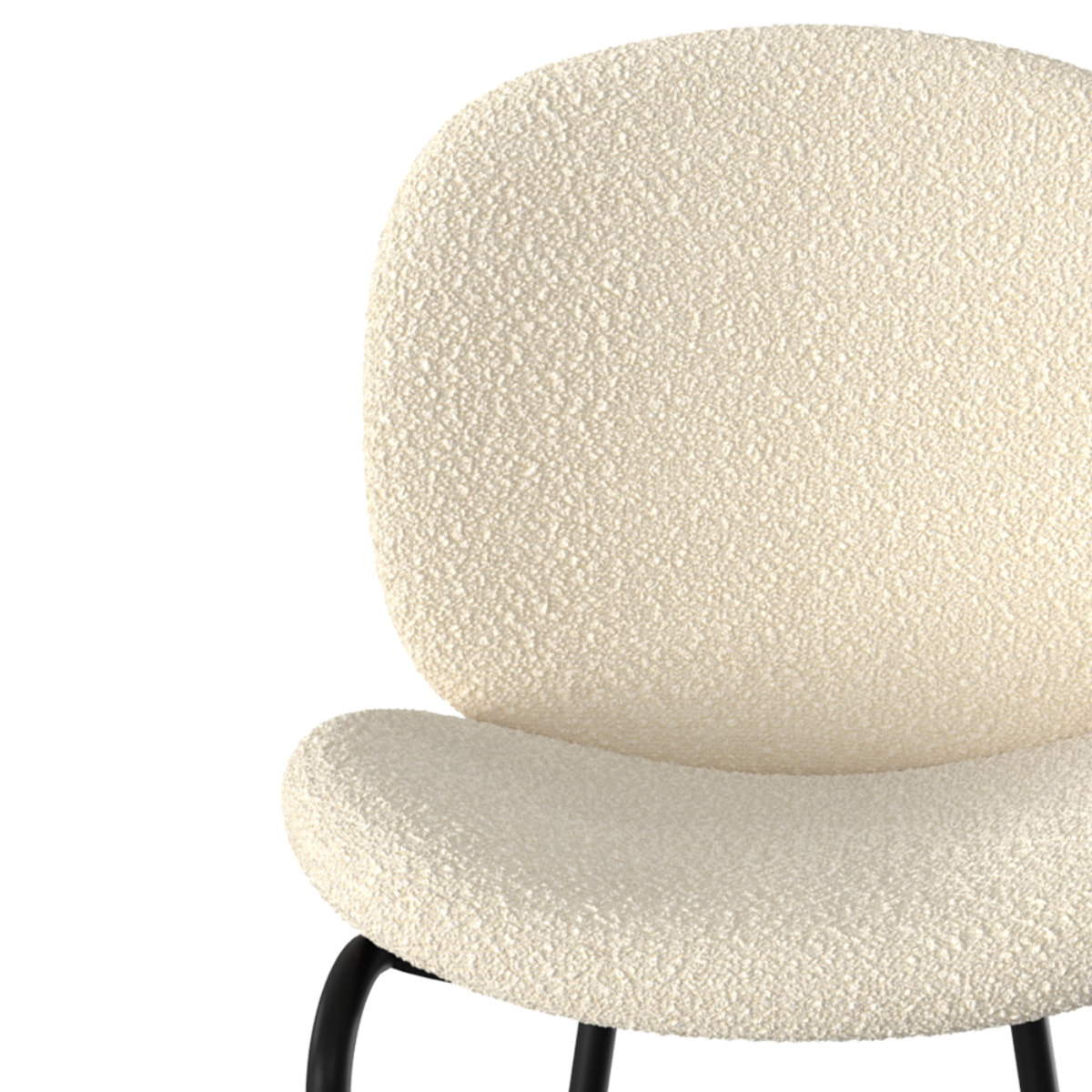 Chaise pour îlot central Iris en tissu bouclé beige 63,5 cm (lot de 2)