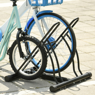 Soporte de Estacionamiento para 2 Bicicletas Portátil Acero 60x54x57 cm Negro