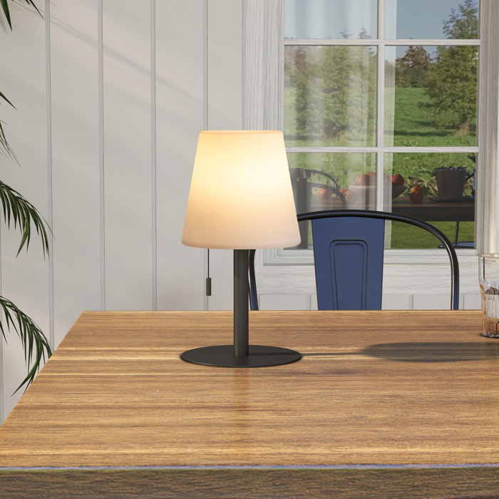 Lampe de table LED de jardin sans fil rechargeable USB réglable noir blanc