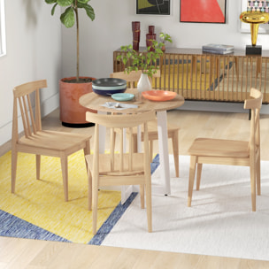 HOMCOM Mesa de Comedor Redonda para 4 Personas Mesa de Cocina Moderna con Tablero de Madera y Base de Acero Cruzada para Salón Ø80x75 cm Roble