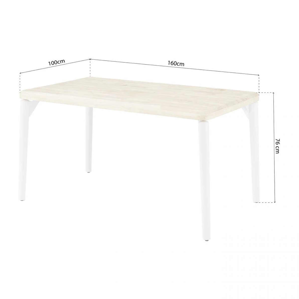 Mesa de comedor Padma 160 Blanco - Roble