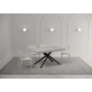 Tavolo allungabile 140x90/244 cm Karida Cemento telaio Antracite
