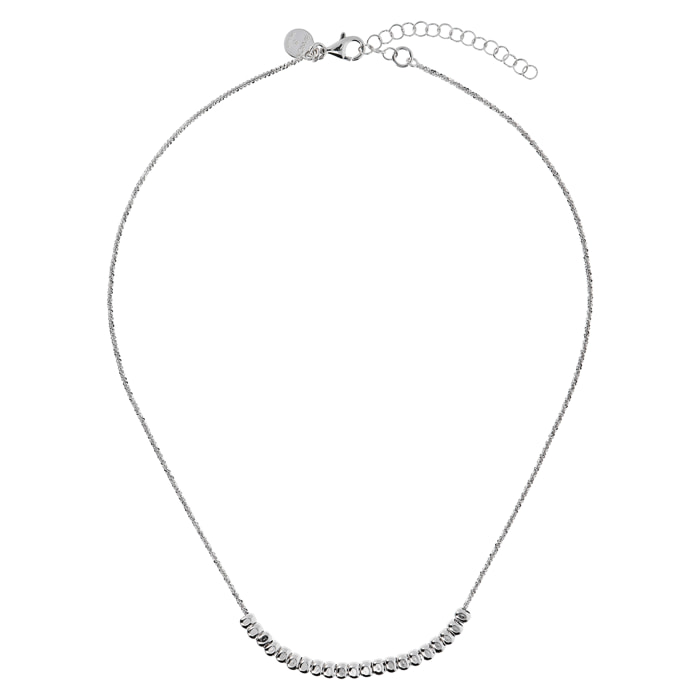 Collana Catena Diamantata con Rondelle in Argento 925 placcato Platino