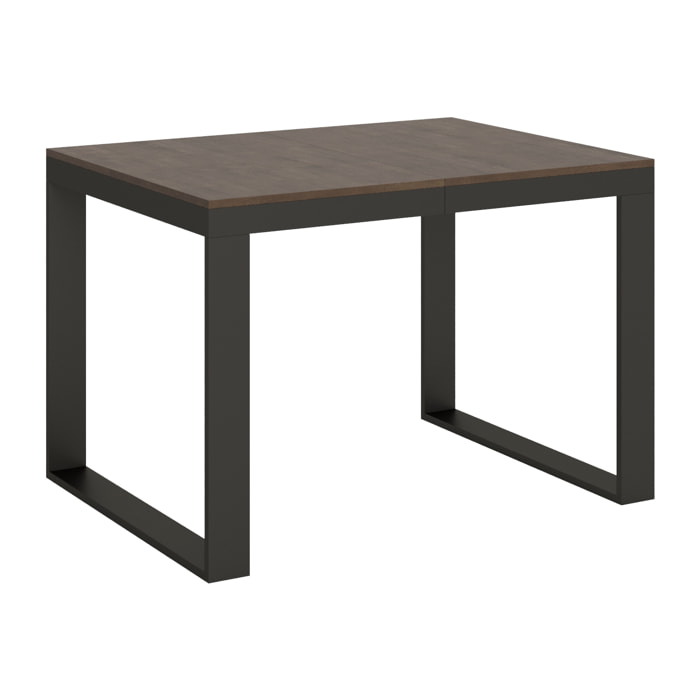 Table extensible 90x120/224 cm Tecno Evolution Noyer cadre Anthracite