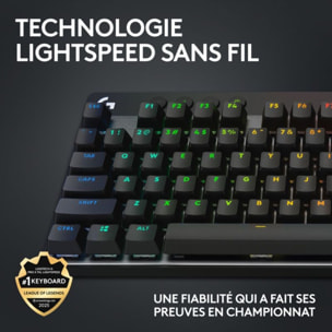 Clavier gamer sans fil LOGITECH Pro X LIGHTSPEED  TKL Tactile Noir