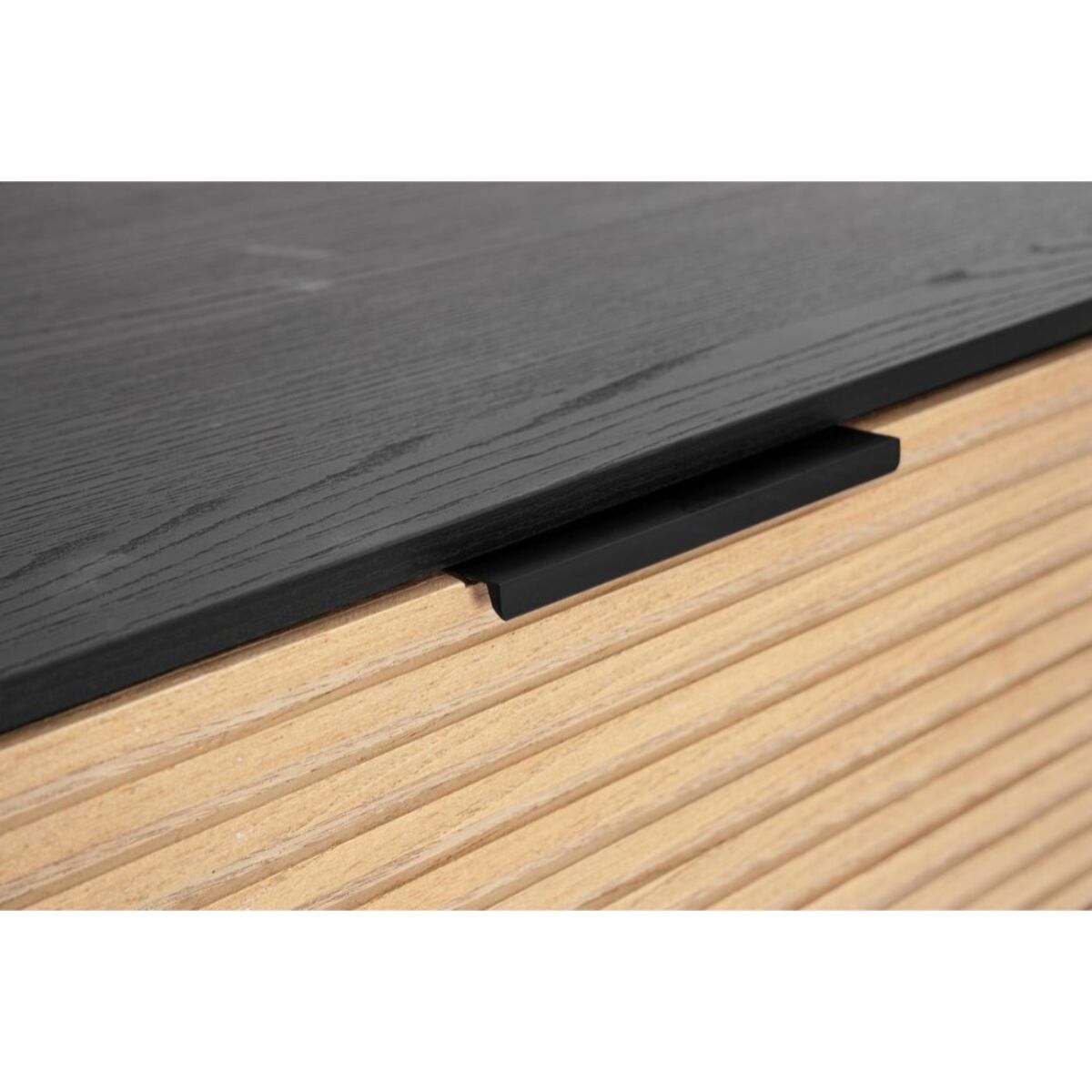 Cassettiera ALLYCIA in legno di frassino nero e naturale, 64x40x115,5 cm