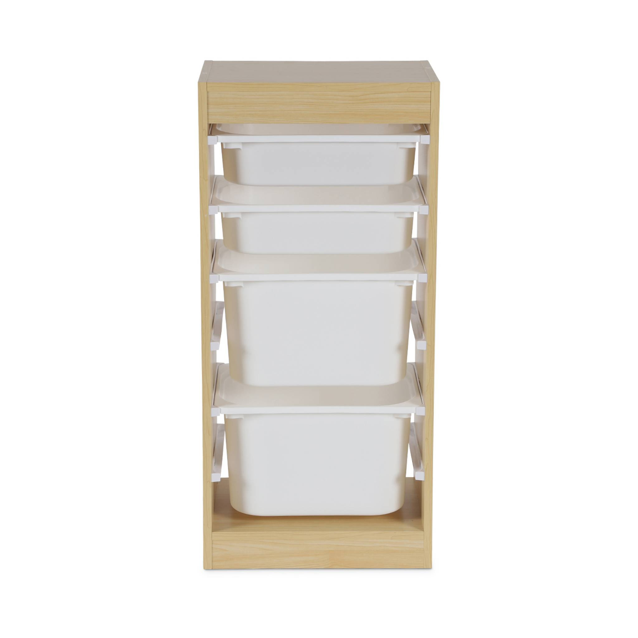 Meuble de rangement naturel enfant 4 bacs de rangement
