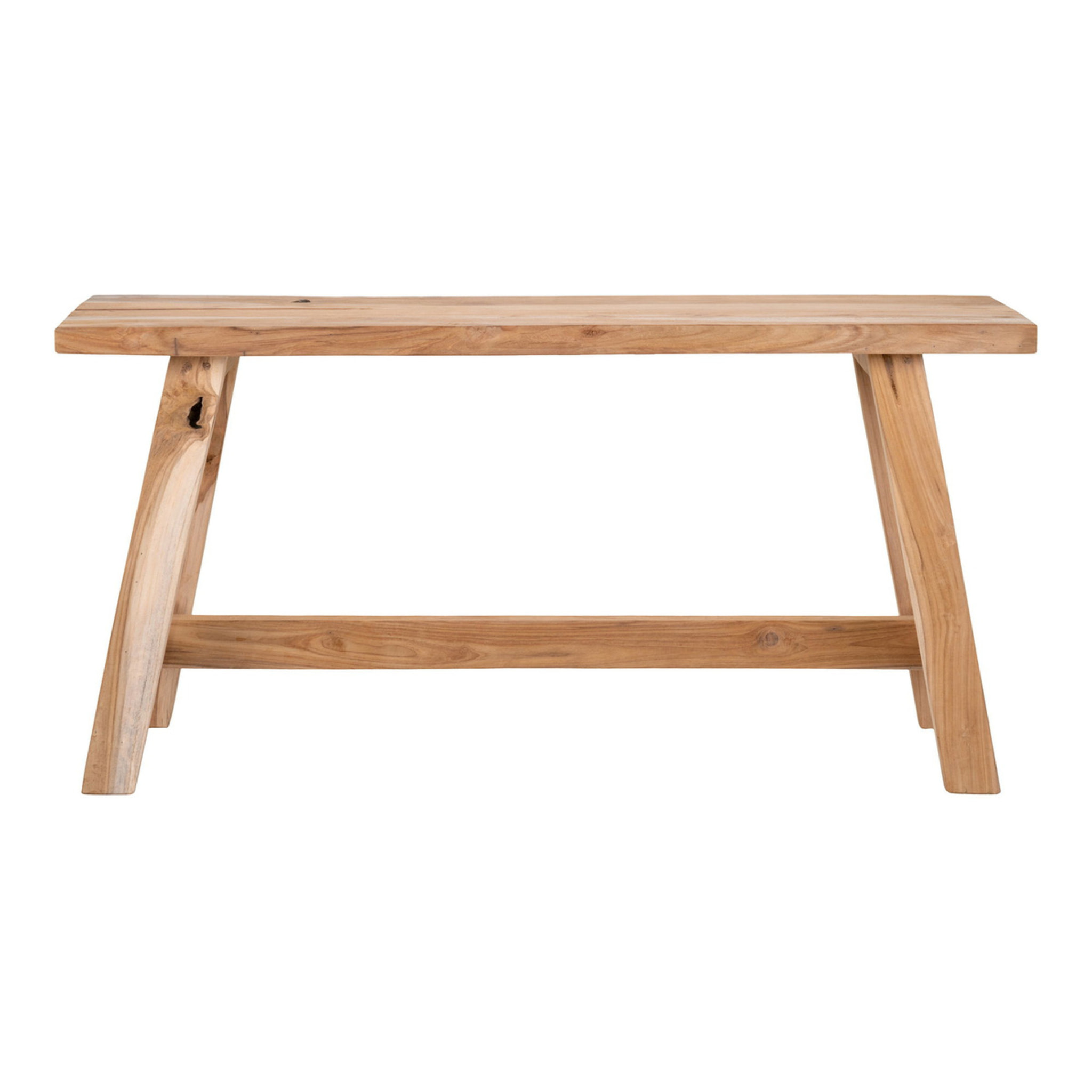 Panchina Barcelona in legno di teak naturale, 90 cm