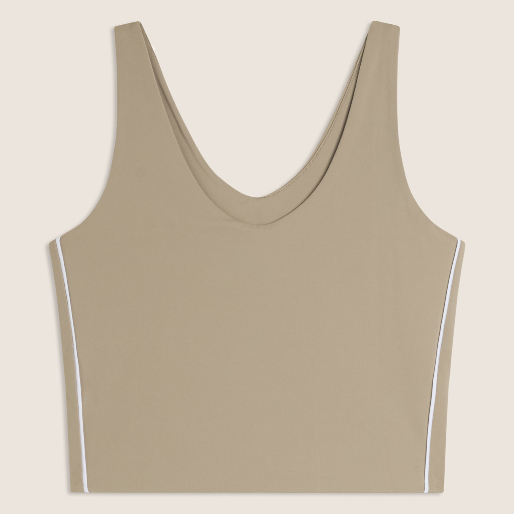 Canotta cropped slim fit con scollo a V in jersey quick dry