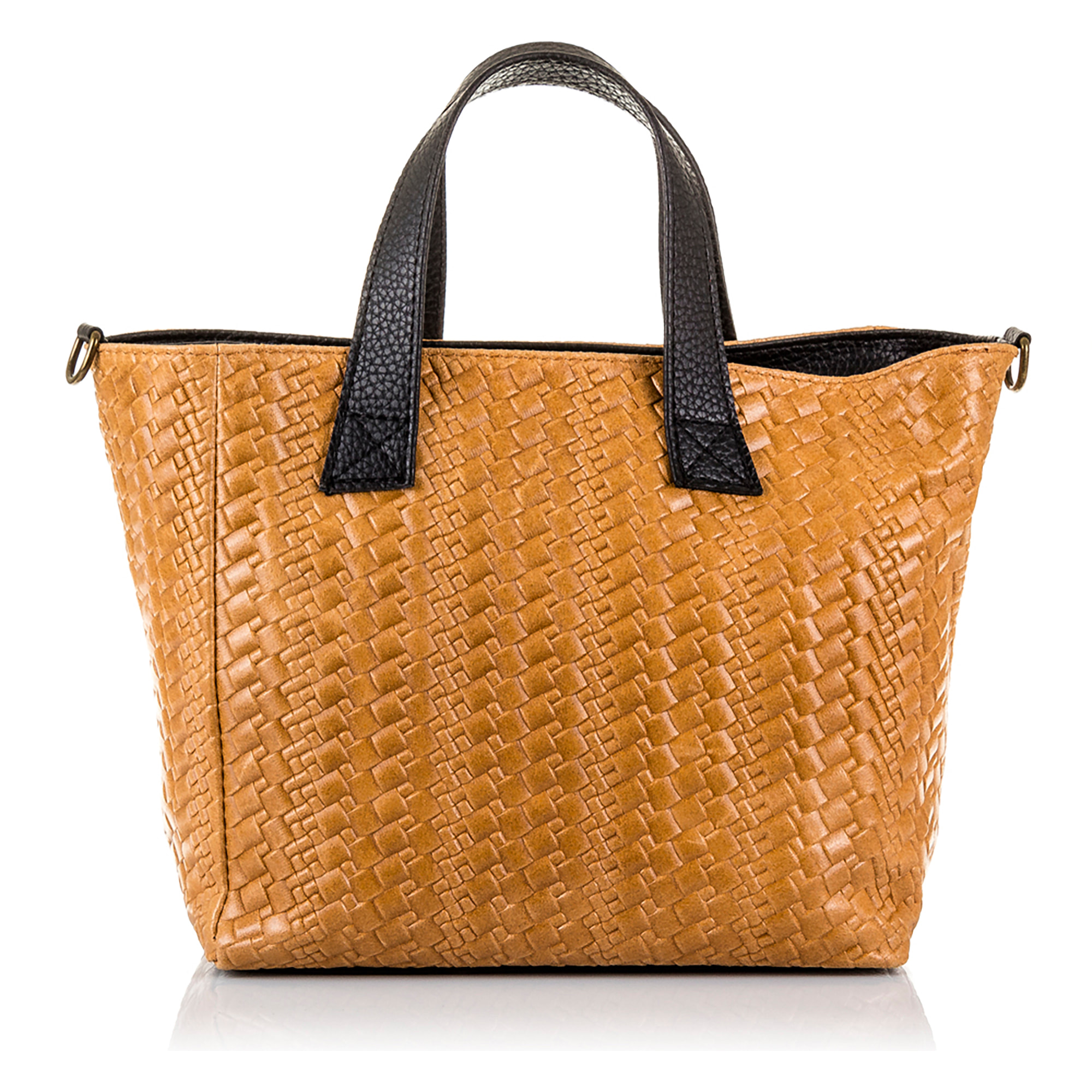 Cassandra Borsa tote Donna.Leder autentico Camoscio Inciso Intrecciato