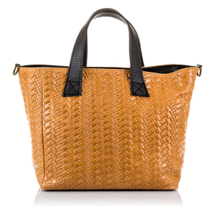 Cassandra Borsa tote Donna.Leder autentico Camoscio Inciso Intrecciato