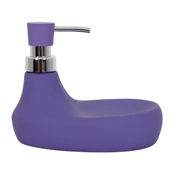 Distributeur de savon & Porte Eponge Céramique MARBELLA Violet MSV
