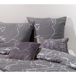 Parure De Couette 3pcs avec Taies oreiller 100% Coton 57 Fils/cm2-nymphea